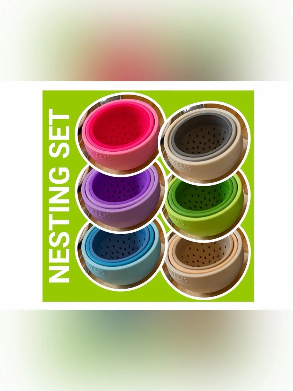 Nesting Can Strainer Mini Colander Set - Silicone Can Strainers